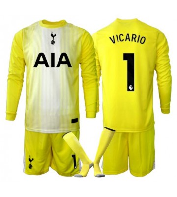 Tottenham Hotspur Guglielmo Vicario #1 Torwart Replik 3rd trikot Kinder 2025-26 Langarm (+ Kurze Hosen)